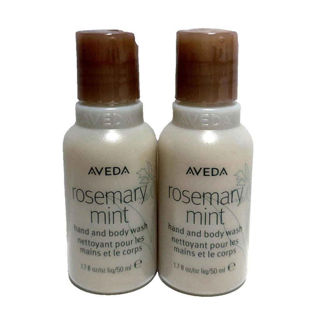 2 X Aveda Rosemary Mint Hand and Body Wash 1.7oz/50ml each NEW